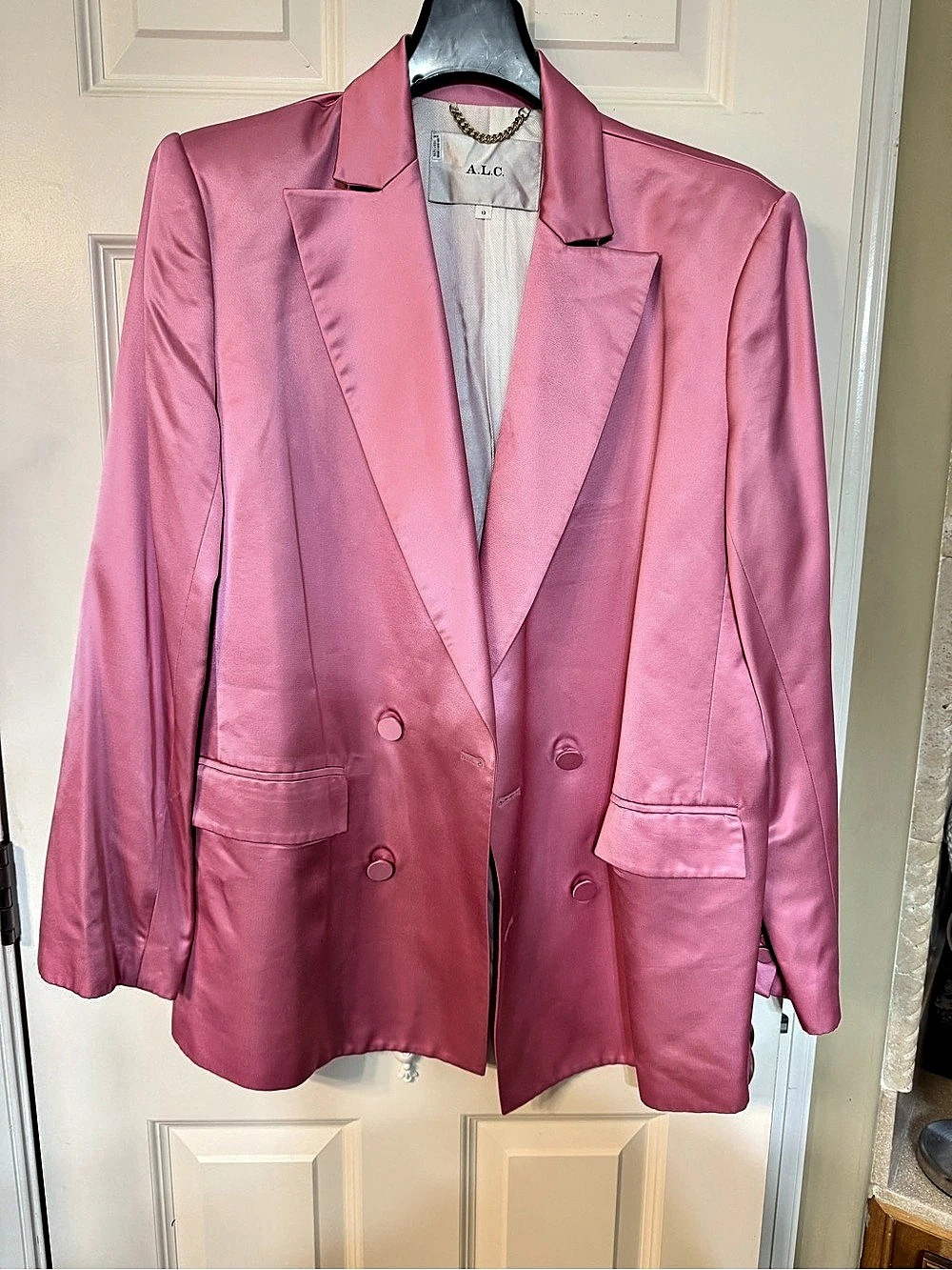 A.L.C. Bishop II Satin Blazer. Pink Size 12